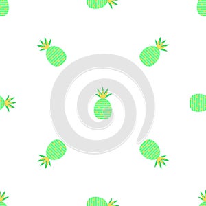 Green pineapple pattern seamless vector