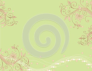 Green Pink Horizontal Illustration