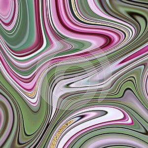 Green pink malachite background with gold splash