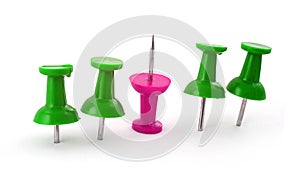 Green and Pink Pushpins