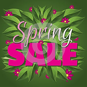 Green and pink Spring sale graphic