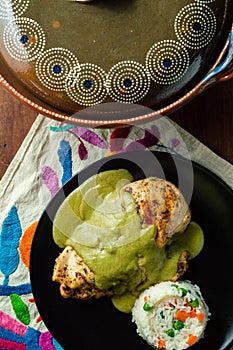 Green pipian pipian or mole verde, traditional Mexican food