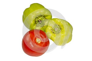 Green pipper and tomato