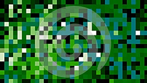 Green pixel background pattern with white and blue minimalist simple millenium minecraft lover design