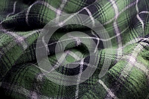 green plaid flannel fabric cloth photo