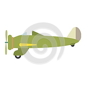 Green plane geometric illustration isolated on background