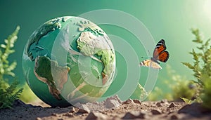 Green planet Earth, ecology and protection concept