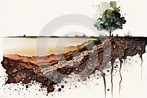 Green plant growing in good soil. Agriculture, organic gardening, planting or ecology concept. Generative illustration