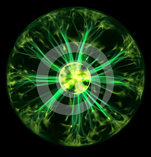 Green plasma ball photo