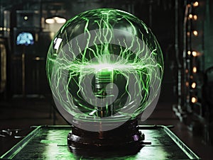 Green Plasma Ball Table