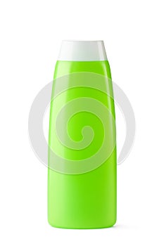 Green plastic bottle for shampoo