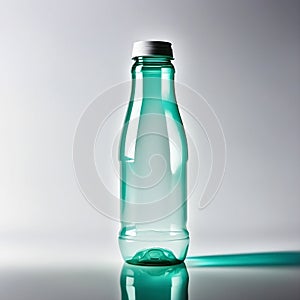 a green plastic bottle with a white cap