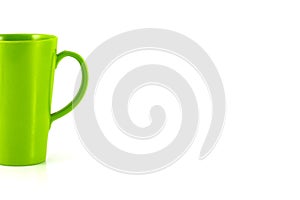 Green plastic cup isolate