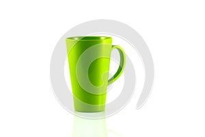 Green plastic cup isolate