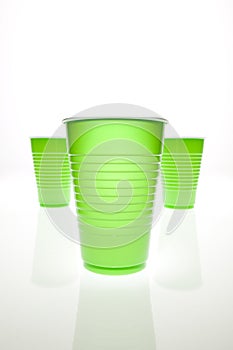 Verde el plastico tazas paja 