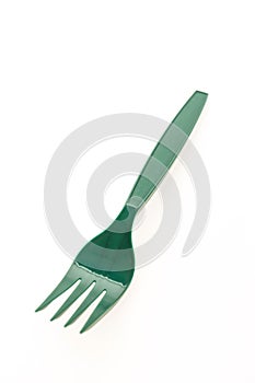 Green plastic forks