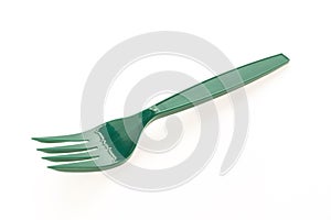 Green plastic forks