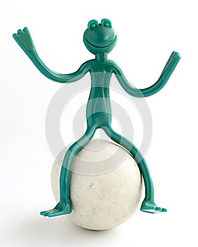 Green plastic frog