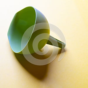 Green plastic funnel