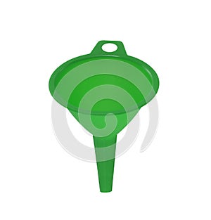 Green plastic funnel