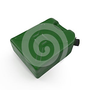 Green plastic gallon, jerry can isolated on a white. 3D illustration