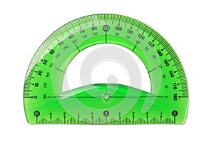 Green plastic protractor