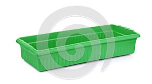 Green plastic rectangular planter photo