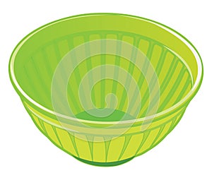 Green plastic salad bowl photo