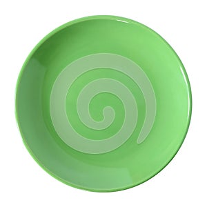 Green plate isolated on white