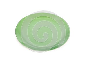 green plate on the white background
