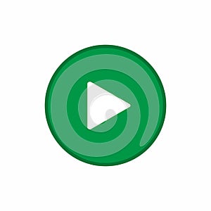 Green play button icon vector design