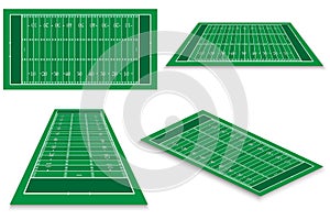 green playing sport fields over white background