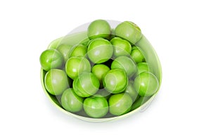 Green plums isolated