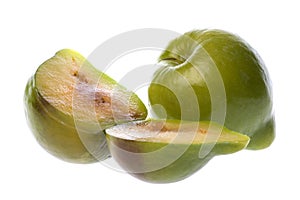 Green Plums Macro Isolated