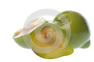Green Plums Macro Isolated