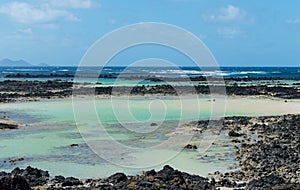 Green pools, Playa Caleton Blanco, Lanzarote, Canary Island photo