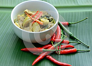 Green pork Curry