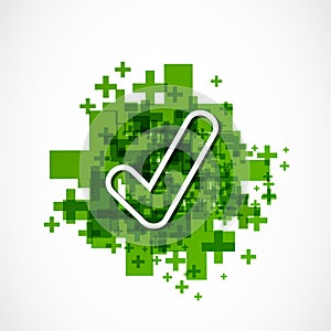 Green positive approve sign