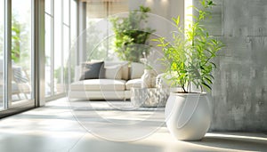 Green potted plant brings freshness and creativity to indoor decor