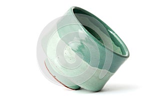 Green pottery cup