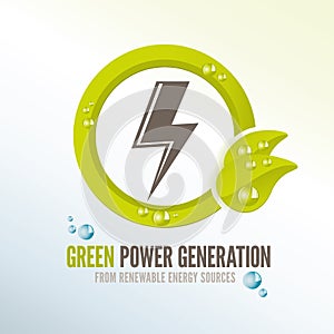 Green power badge for renewable energy sources