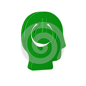 Green Power button icon isolated on transparent background. Start sign.
