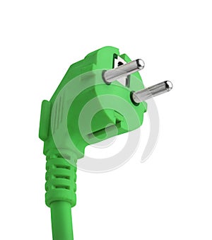 Green Power Plug Saving Energy Isolated