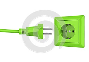 Green Power Plug and Socket Isolated