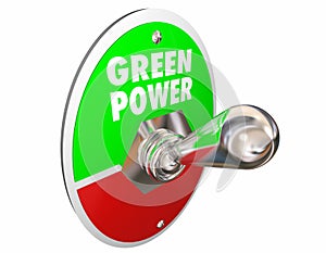 Green Power Renewable Energy Words Light Switch