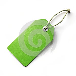 Green price tag with string