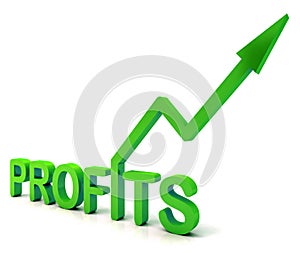 Green Profit Word Shows Income Earned photo