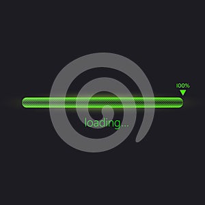 Green progress loading bar vector illustratio