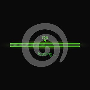 Green progress loading bar vector illustration