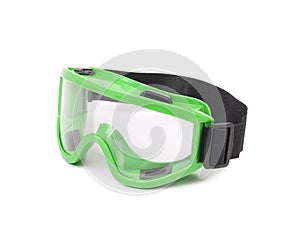 Green protective glasses.